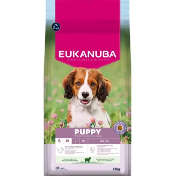 Krmivo pro psa 2x12kg Eukanuba Premium Nutrition Puppy Small & Medium Breed Lamb & Rice - výhodné balení
