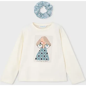 Bavlněné tričko s dlouhým rukávem Mayoral 4006.6E.Mini.9BYA tyrkysová 67X, vel. 122