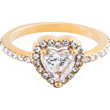 Prsten franco bene Srdíčkový promise ring se zirkony - pozlacený | 2971 Velikost prstenu: 7 (56 mm)