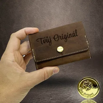 Peněženka Tvujoriginal Mini retro kožená peněženka TILLBERG Hnědá