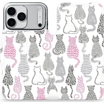 Pouzdro na mobilní telefon Flipové pouzdro Mobiwear - Apple iPhone 17 Pro Max - MX01S Kočičí zádíčka (Knížkové flip pouzdro, obal, kryt na mobil Apple iPhone 17 Pro Max - MX01S Kočičí zádíčka, materiál Umělá kůže + TPU - ochrana 360°, stojánek, silikonová vanička, magnetické zavírá