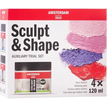 Základní set modelovacích a texturovacích médií Amsterdam 4 x 120 ml