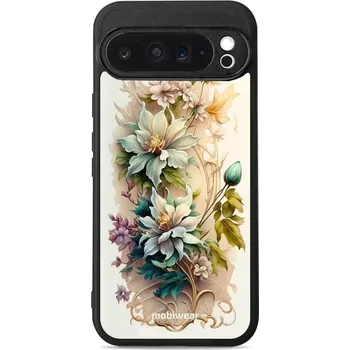 Pouzdro na mobilní telefon Lesklý kryt Mobiwear Glossy - Google Pixel 9 Pro XL - G014G Krémové květy (Prémiové lesklé pouzdro, obal, kryt Mobiwear Glossy na mobil Google Pixel 9 Pro XL - G014G Krémové květy, materiál Plast + TPU silikon - krytí po všech stranách, neošoupatelný)