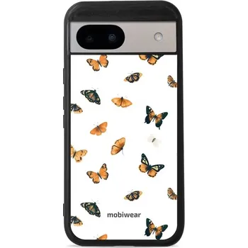 Pouzdro na mobilní telefon Lesklý kryt Mobiwear Glossy - Google Pixel 8A - GP76G Oranžoví motýlci (Prémiové lesklé pouzdro, obal, kryt Mobiwear Glossy na mobil Google Pixel 8A - GP76G Oranžoví motýlci, materiál Plast + TPU silikon - krytí po všech stranách, neošoupatelný potisk,)