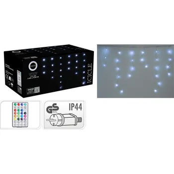 Vánoční dekorace Světelný řetěz se závěsnými prameny 172 LED studená bílá, venkovní. 230V 591759