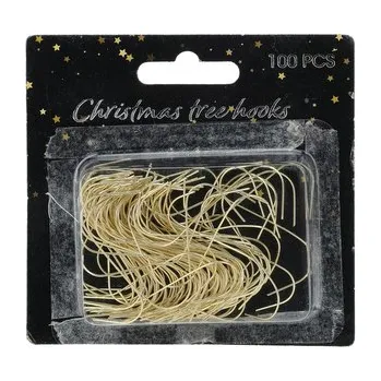 Vánoční dekorace Vánoční háčky - zlaté, sada 100 ks