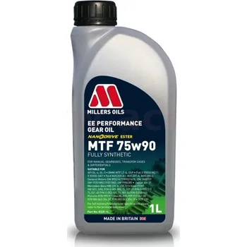 Motorový olej MILLERS OILS převodový olej plně syntetický s nanočásticemi EE Performance MTF 75w90 1l, MI 83251