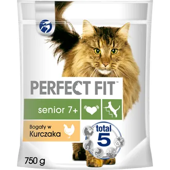 Krmivo pro kočku PERFECT FIT (Senior 7+) 750 g Bohaté na kuře – suché krmivo pro starší kočky