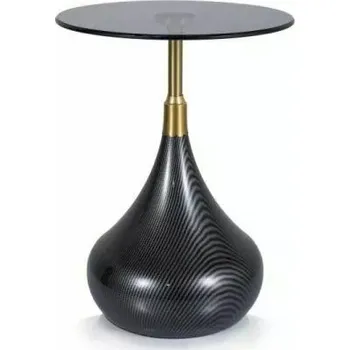 Konferenční stolek Odkládací stolek Taurus 40 cm černý/zlatý