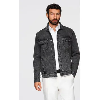 Pánská bunda Pánská džínová bunda katana s lemem - černá V3 OM-JADJ-0219 - L