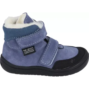 Dívčí tenisky Jonap zimní barefoot boty Jerry modré - vlna 28