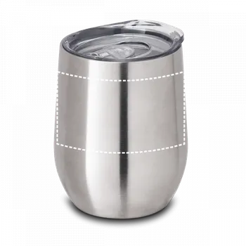 Termohrnek RONDE. Nerezový cestovní hrnek 400 ml 1 Přední horní část, 257 x 50 Rotační laser, 1 barva