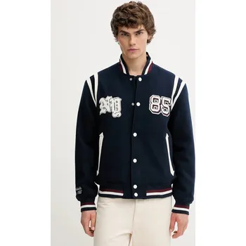 Bomber bunda Tommy Jeans tmavomodrá barva, zimní, DM0DM22043 59X, vel. XXL