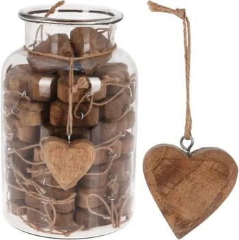 Vánoční dekorace Dekorace vánoční k zavěšení dřevěná - 6cm srdce