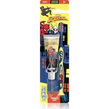 zubní pasta Marvel Spiderman zubní kartáček s cestovní krytkou soft 1 ks + přírodní zubní pasta pro děti 25 ml