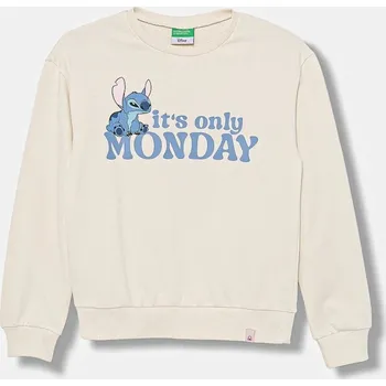 Chlapecká mikina Dětská bavlněná mikina United Colors of Benetton 3UNIC10Q6.G.seasonal béžová 01X, vel. 170