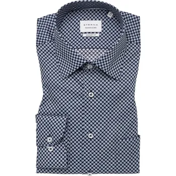 Košile Eterna Comfort Fit Dynamic cotton Print modrá velikost: 44, délka rukávu: dlouhý rukáv