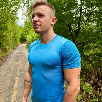 Pánské tričko TERMOVEL Pánské tričko QUADRE KRR modrá VELIKOST: L