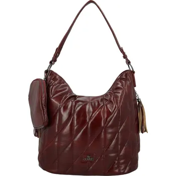 Stylová dámská koženková kabelka na rameno Coveri Maricel, vínová