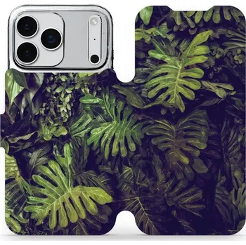 Pouzdro na mobilní telefon Flipové pouzdro Mobiwear - Apple iPhone 17 Pro Max - V136P Zelená stěna z listů (Knížkové flip pouzdro, obal, kryt na mobil Apple iPhone 17 Pro Max - V136P Zelená stěna z listů, materiál Umělá kůže + TPU - ochrana 360°, stojánek, silikonová vanička,)