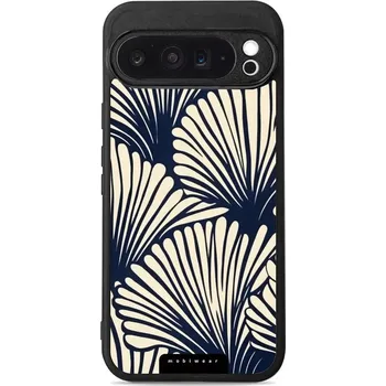Pouzdro na mobilní telefon Lesklý kryt Mobiwear Glossy - Google Pixel 9 Pro XL - GA41G Béžové květy na modré (Prémiové lesklé pouzdro, obal, kryt Mobiwear Glossy na mobil Google Pixel 9 Pro XL - GA41G Béžové květy na modré, materiál Plast + TPU silikon - krytí po všech stranách,)