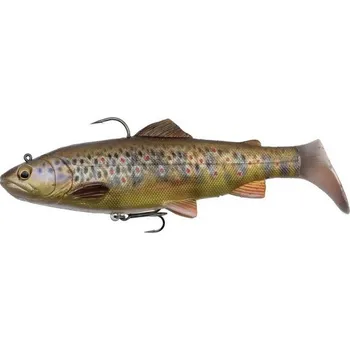 Umělá nástraha Savage gear gumová nástraha 4D trout rattle shad 12,5cm 35gr - dark brown trout
