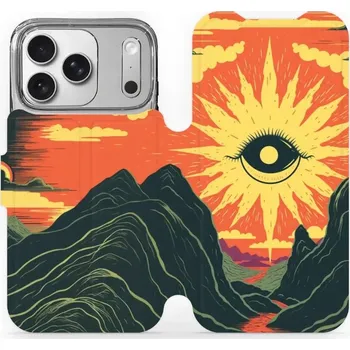 Pouzdro na mobilní telefon Flipové pouzdro Mobiwear - Apple iPhone 17 Pro - VP55S Sluneční oko (Knížkové flip pouzdro, obal, kryt na mobil Apple iPhone 17 Pro - VP55S Sluneční oko, materiál Umělá kůže + TPU - ochrana 360°, stojánek, silikonová vanička, magnetické zavírání)