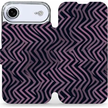 Pouzdro na mobilní telefon Flipové pouzdro Mobiwear - Apple iPhone Air - VA55S Fialové klikyháky (Knížkové flip pouzdro, obal, kryt na mobil Apple iPhone Air - VA55S Fialové klikyháky, materiál Umělá kůže + TPU - ochrana 360°, stojánek, silikonová vanička, magnetické zavírání)