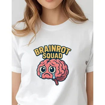 Dámské tričko - Brainrot squad meme Barva: Černá, Velikost: XL