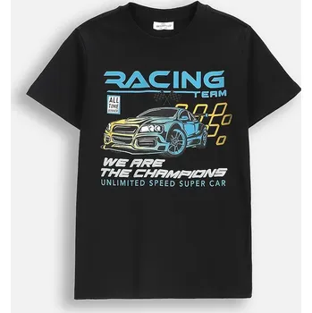 Chlapecké tričko Dětské bavlněné tričko Coccodrillo černá barva, s potiskem, CITY RACING BOY JUNIOR ZC5143204CBJ 99X, vel. 134