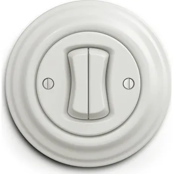 vypínač Kliklap - Retro sériový vypínač s rámečkem č. 5 bílá