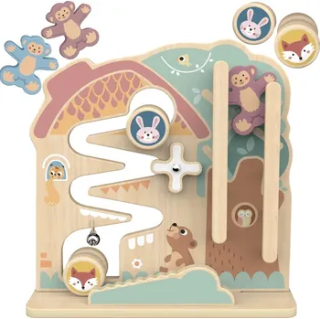 Dřevěná hračka Tooky Toy Montessori Activity labyrint 2v1