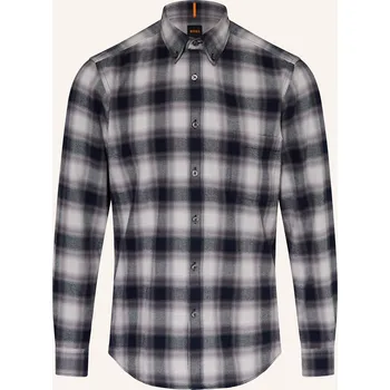 Pánská móda Boss Pánská Košile Rickert Regular Fit, tmavě šedá / světle...