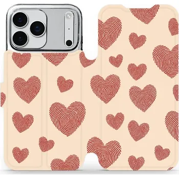 Pouzdro na mobilní telefon Flipové pouzdro Mobiwear - Apple iPhone 17 Pro Max - VP93S Otisk srdce (Knížkové flip pouzdro, obal, kryt na mobil Apple iPhone 17 Pro Max - VP93S Otisk srdce, materiál Umělá kůže + TPU - ochrana 360°, stojánek, silikonová vanička, magnetické zavírání)