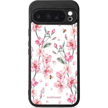 Pouzdro na mobilní telefon Lesklý kryt Mobiwear Glossy - Google Pixel 9 Pro XL - G033G - Růžové květy (Prémiové lesklé pouzdro, obal, kryt Mobiwear Glossy na mobil Google Pixel 9 Pro XL - G033G - Růžové květy, materiál Plast + TPU silikon - krytí po všech stranách, neošoupatelný)