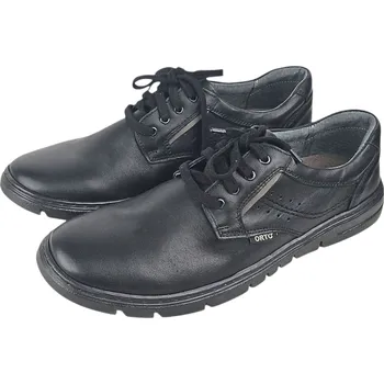 Pánské polobotky D 546 - 02 Pánské zdravotní polobotky – lehké, černé, s podporou klenby; doprodej 43