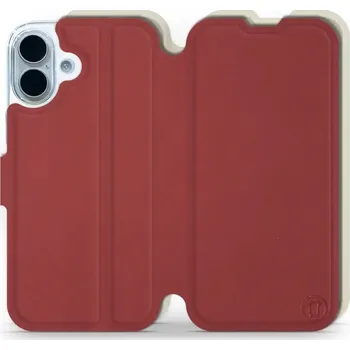 Pouzdro na mobilní telefon Flipové pouzdro Mobiwear Semiš - Apple iPhone 17 - Cihlové & Béžové (Knížkové semišové flip pouzdro, obal, kryt na mobil Apple iPhone 17 - Cihlové & Béžové, materiál semiš + TPU, ochrana 360°, stojánek, silikonová vanička, magnetické zavírání)