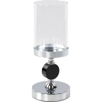 Svícen DEKORAČNÍ KERAMICKÝ SVÍTNÍK (FI) 12X30 CM STŘÍBRNÁ