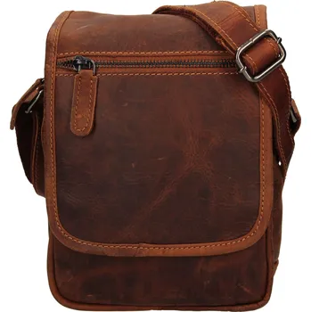 Pánská aktovka Pánská kožená taška přes rameno Greenwood Stefan - koňak