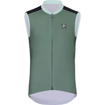 cyklistický dres HOLOKOLO Cyklistický dres bez rukávů - SIMPLE - zelená/černá XS