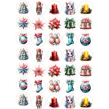 Jedlá dekorace na dort VÁNOCE-12 Materiál: Jedlý papír