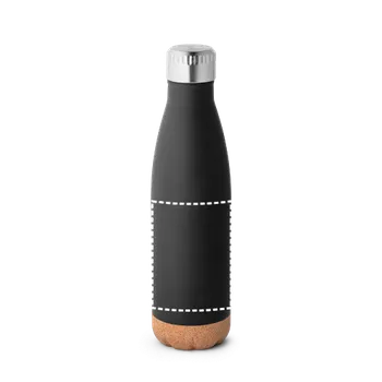 Termoska SOLBERG. Termoska z nerezové oceli a korkovou základnou 560 ml ROTAČNÍ LASER (max. 1 barva, 217 x 96mm) 1 barva 3 TĚLO LAHVE