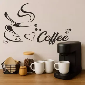 Samolepící dekorace Home Deco Nálepka na zeď - Káva s Láskou 25x43cm