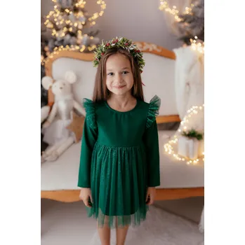 Dívčí šaty Dívčí zelené šaty se třpytivou sukýnkou Lily Grey 104 / 4 roky