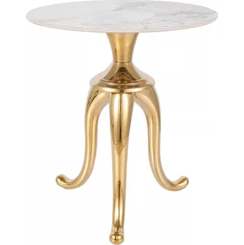 Konferenční stolek Designový odkládací stolek Snake 48 cm mramor/zlatý