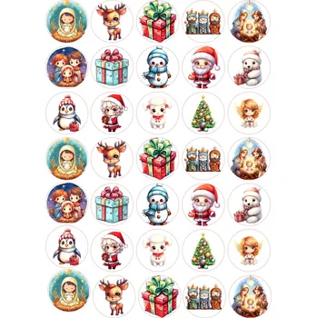 Jedlá dekorace na dort VÁNOCE-41 Materiál: Jedlý papír