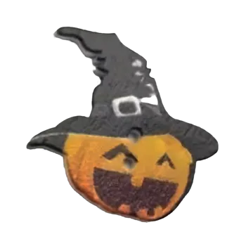 Knoflík Knoflík dřevěný - dýně s kloboukem II (2,9 x 2,6 cm)