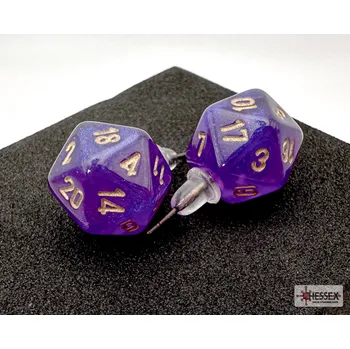Příslušenství k deskovým hrám Chessex Náušnice Chessex Borealis Royal purple D20 - pecka - 54512