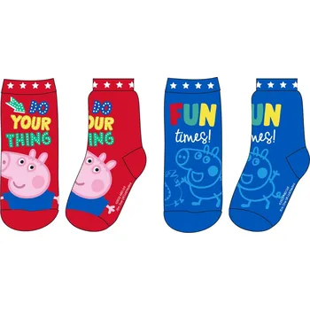 Prasátko Pepa - licence Chlapecké ponožky - Prasátko Peppa 5234904, modrá/ červená Barva: Mix barev, Velikost: 23-26
