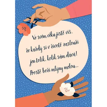 Albi Hrací přání květy v dlaních 15,5 x 22 cm